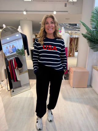 CORONADO Navy/White with Red USA Sweater