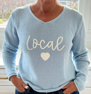Local with heart vneck