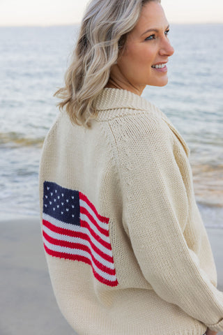 Oversized Flag Cardigan