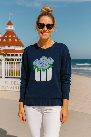 Classic Cotton Hydrangea Sweater
