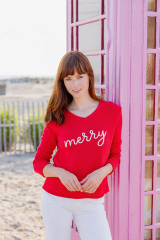 Merry Cotton V-neck Sweater